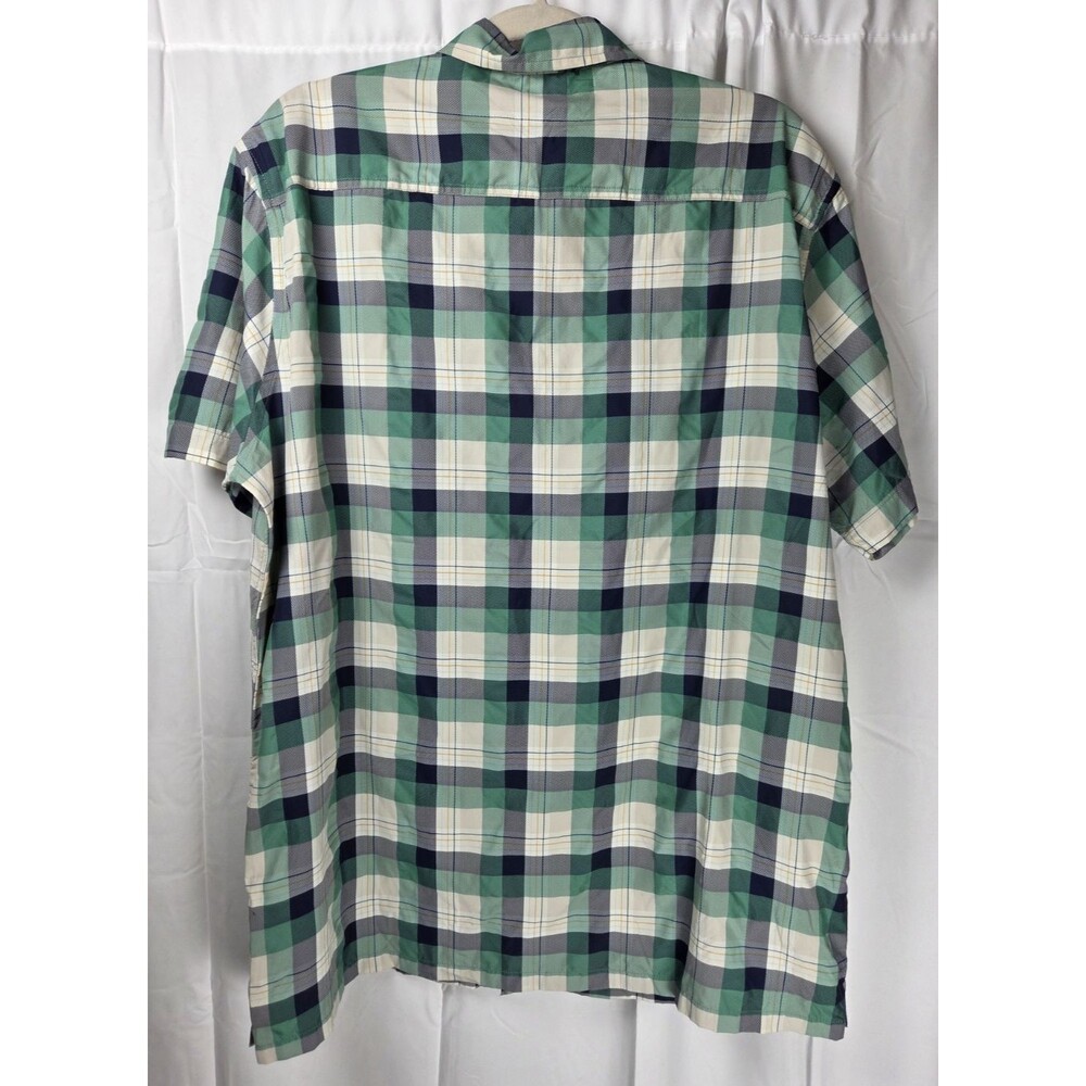 Eddie Bauer Men’s LT Lightweight Hiking Shirt Plaid Green Short Sleeve Camping - Picture 7 of 7